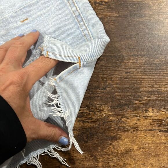 Zara HIGH RISE DENIM SHORTS 4 - Picture 6 of 8